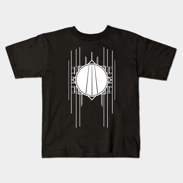 Abstract Geometric sporty white parallel lines pattern Kids T-Shirt by designsbyxarah